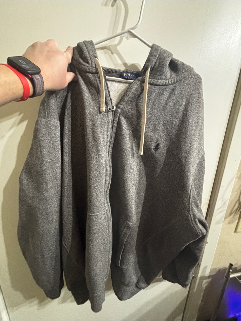 Ralph Lauren Polo Gray Full-Zip Hoodie Sweater